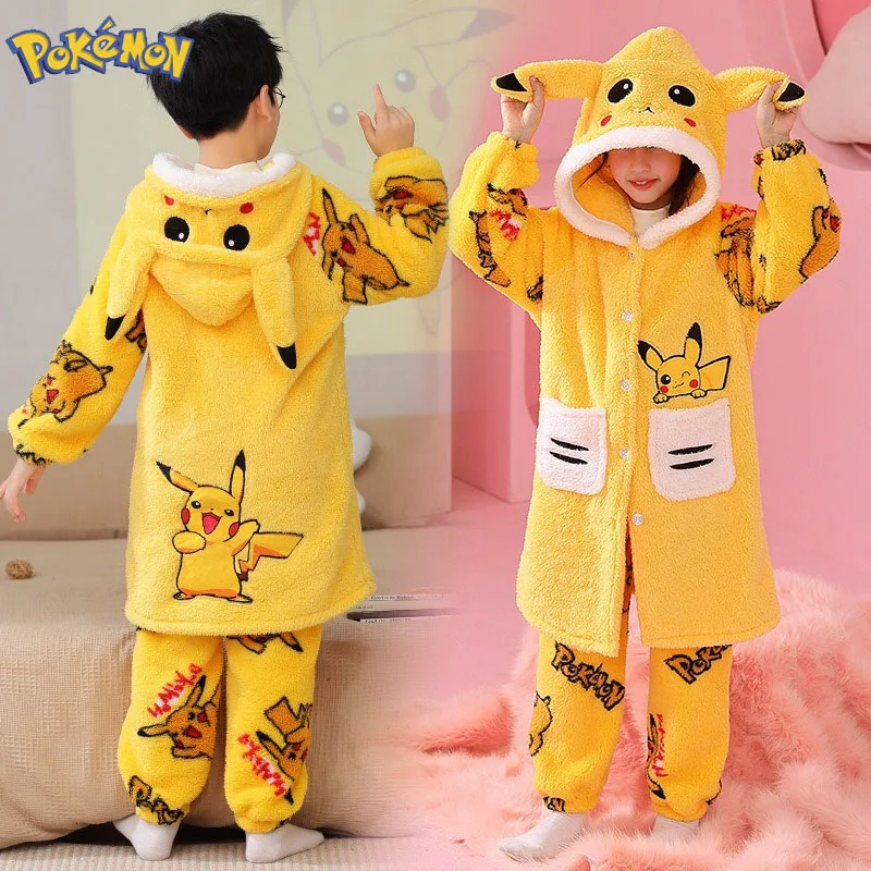 Winter Cloth - HOT Cartoon Pikachueds Pajamas Flannel Pajama