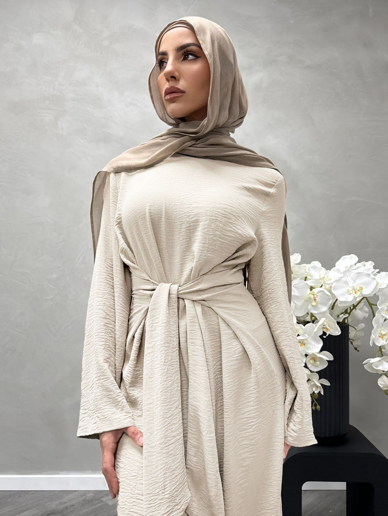 Winter Clothing Dubai - 2025 Fashion Dubai Solid Belt Long