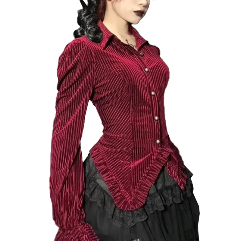 Winter Clothing Trends 2025 - 2025 New Vintage Red Corduroy Long