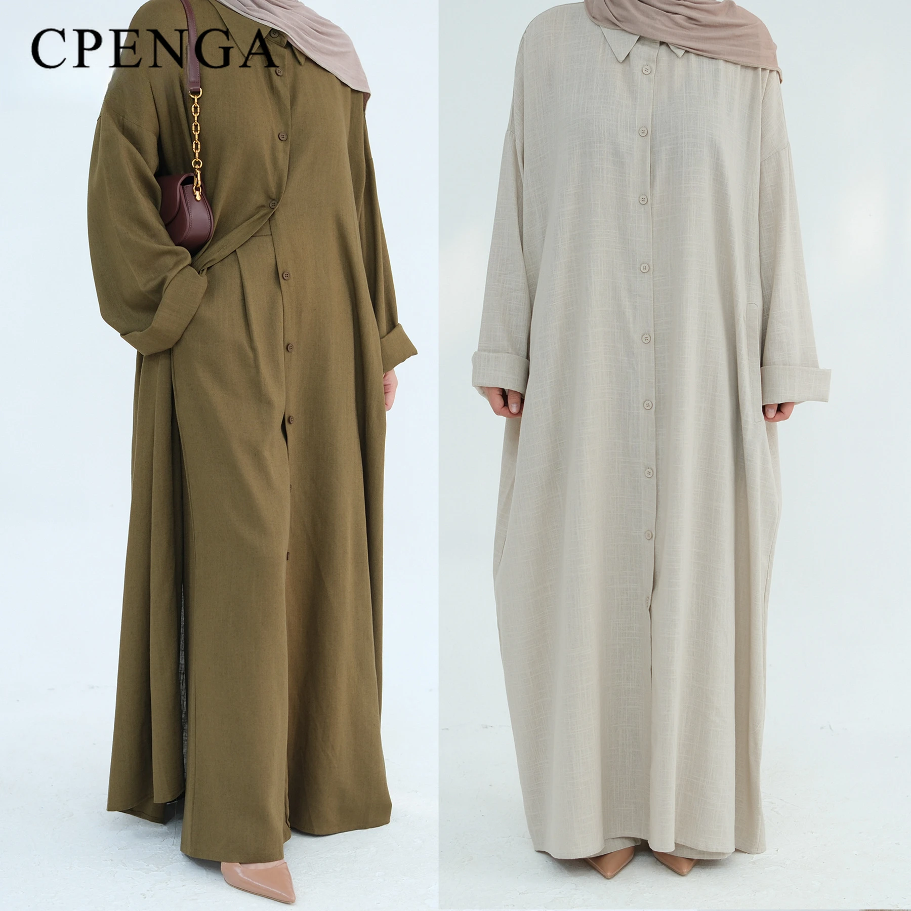Winter Clothing Dubai - Ramadan Two Piece Linen Muslim Set