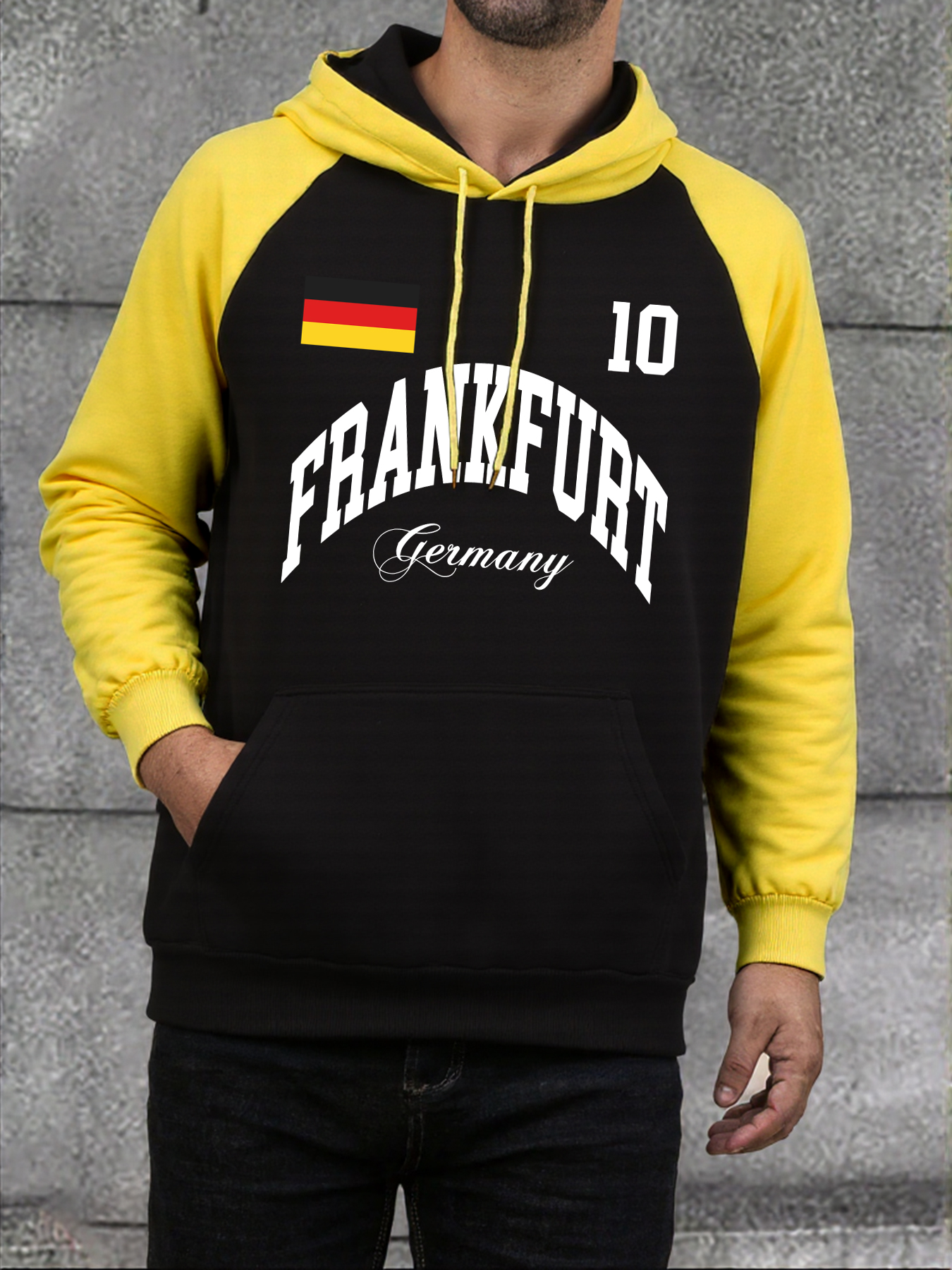 Winter Clothing Germany - Frankfurt Germany Flag Letter Raglan Hoody