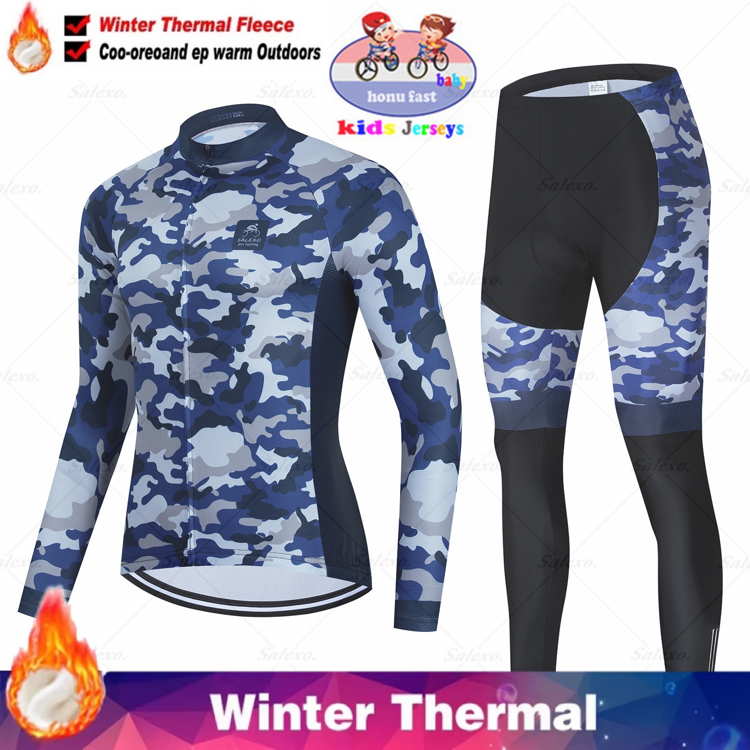 Winter Kids Cycling Jersey Set - Winter Clothing Kids Sale recension och pris
