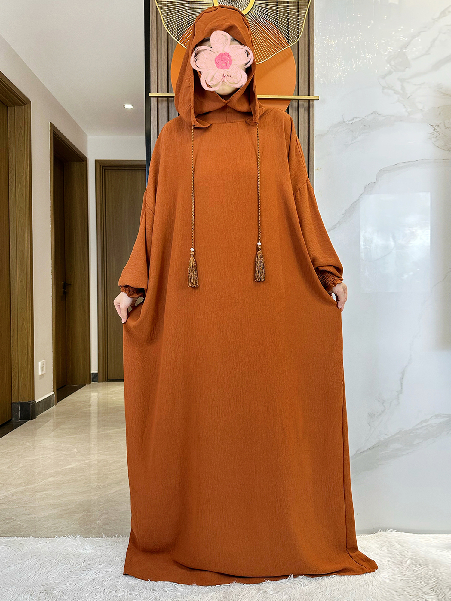 Muslim Abaya Solid Cotton Pull - Winter Clothing Dubai recension och pris