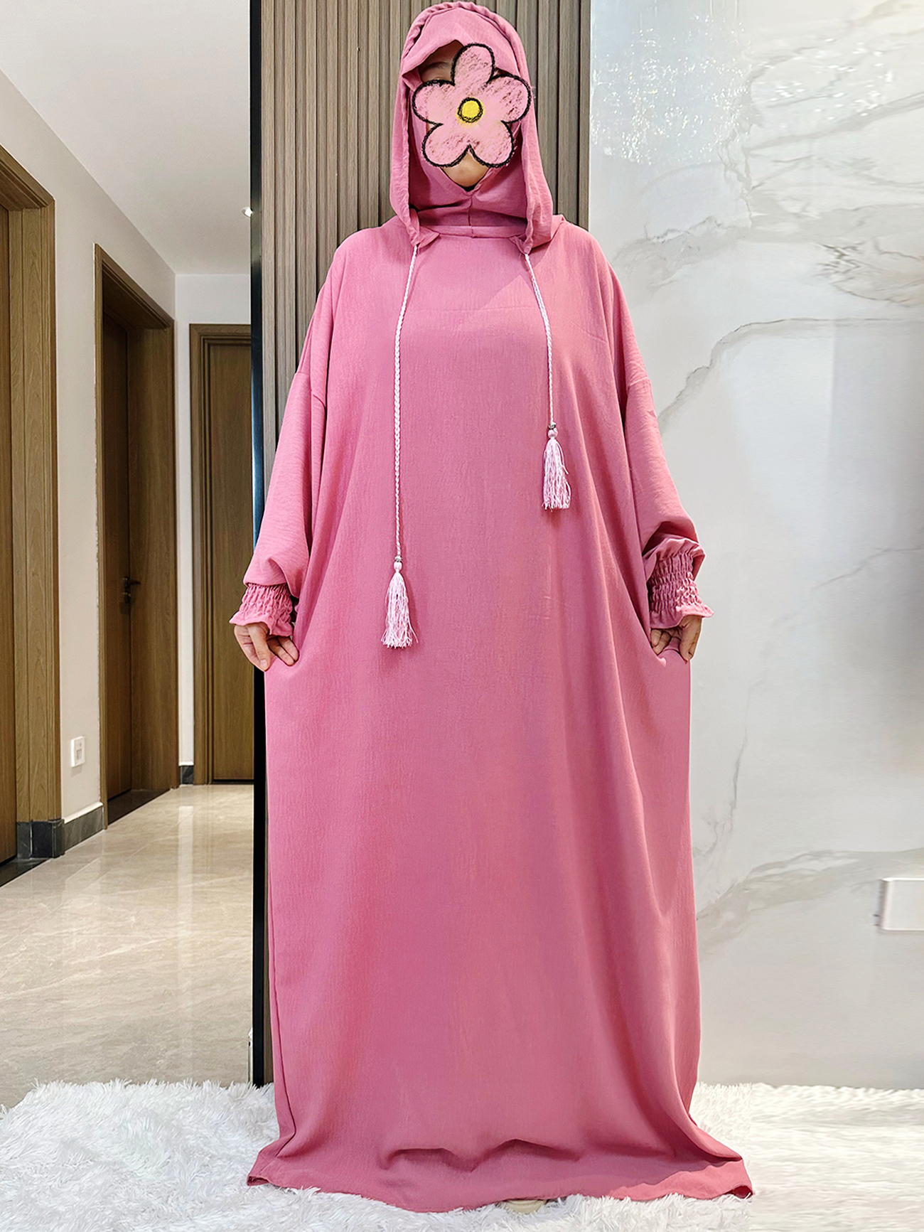 Muslim Abaya Solid Cotton Pull - Winter Clothing Dubai recension och pris
