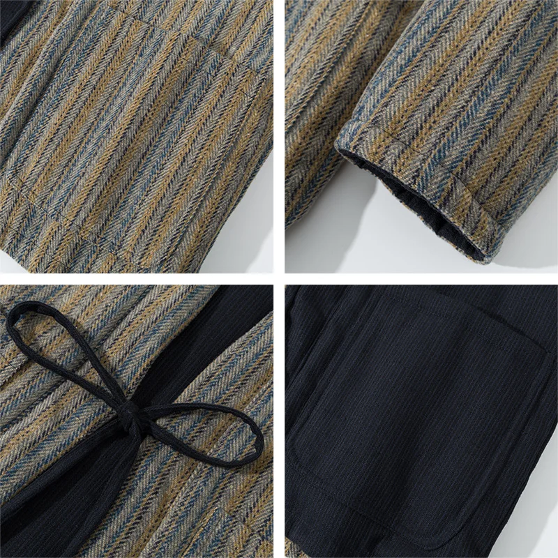Japanese Style Striped Kimono  - Traditional Winter Japanese Clothing recension och pris