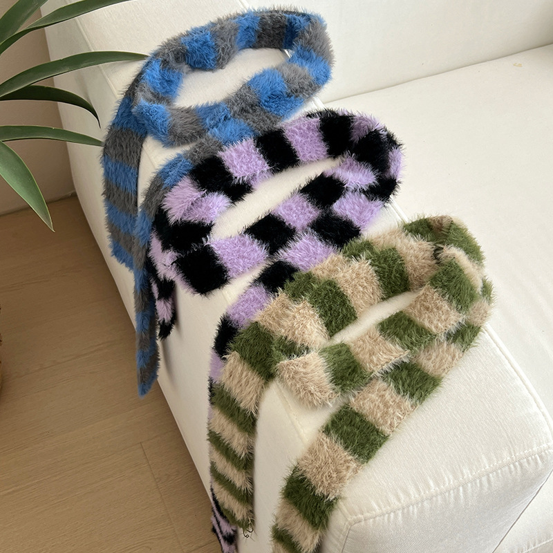 Y2k Striped Plush Narrow Long  - Winter Clothing Trends 2025 recension och pris