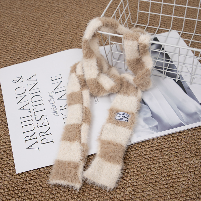 Y2k Striped Plush Narrow Long  - Winter Clothing Trends 2025 recension och pris