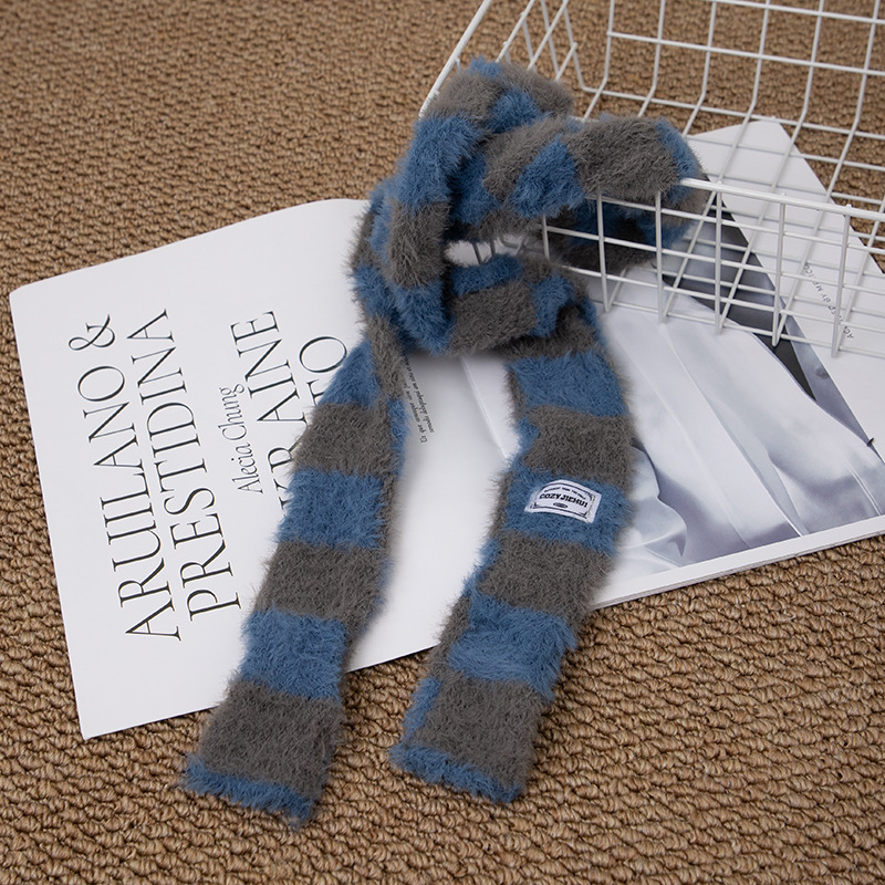 Y2k Striped Plush Narrow Long  - Winter Clothing Trends 2025 recension och pris