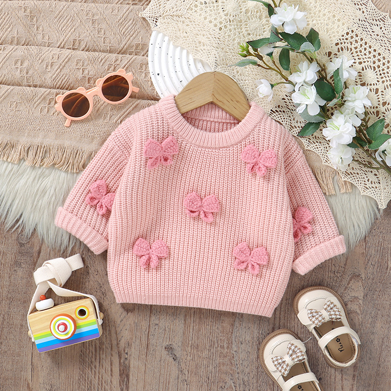Fashion Bowknot Knitted Baby G - Winter Clothing Newborn recension och pris