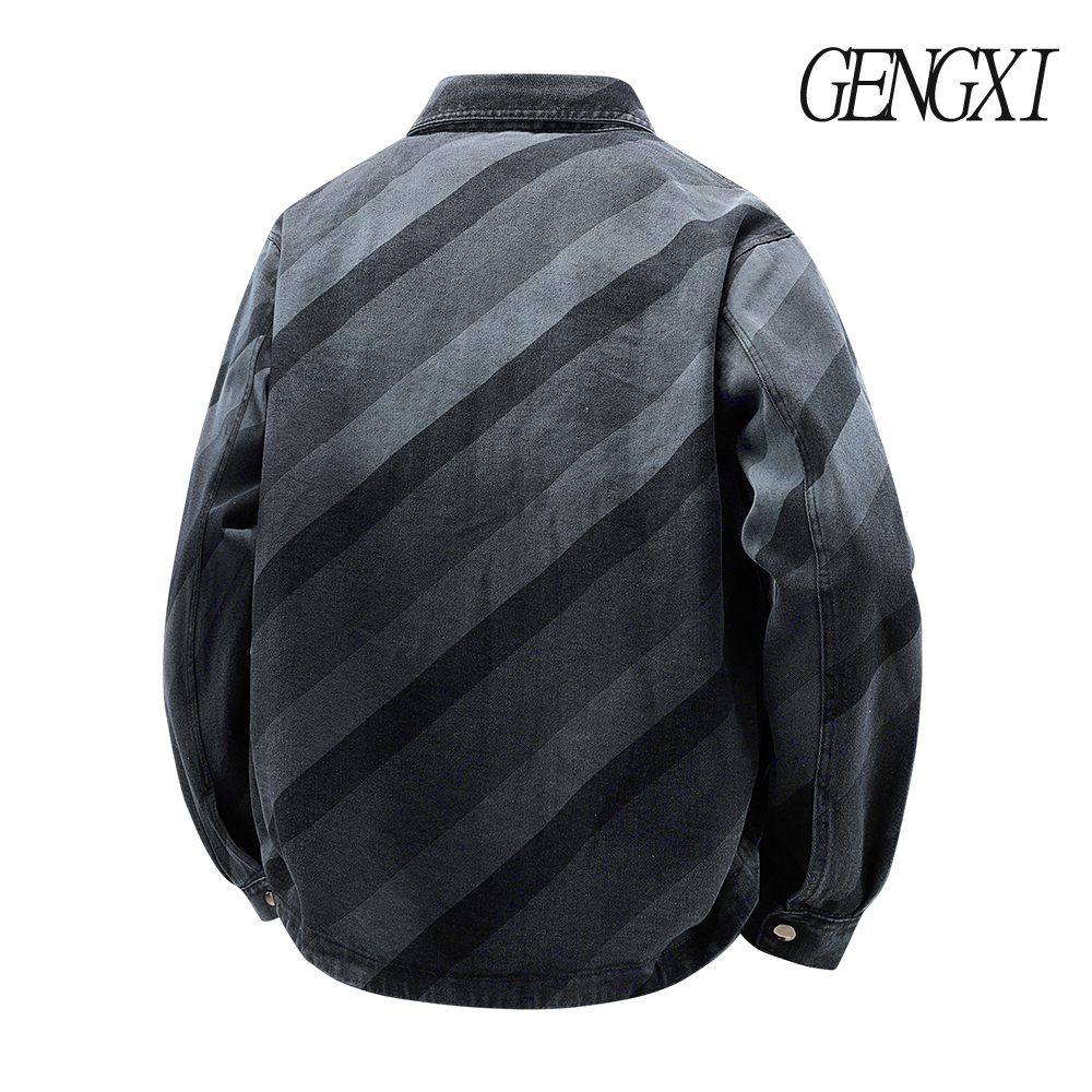 Men's Gradient Striped Design  - Jacket Winter Clothing recension och pris