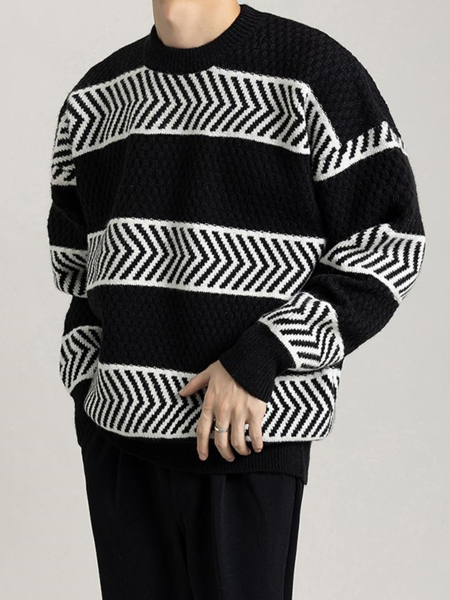 Casual Loose Stripes Pullover  - Winter Clothing Hong Kong recension och pris