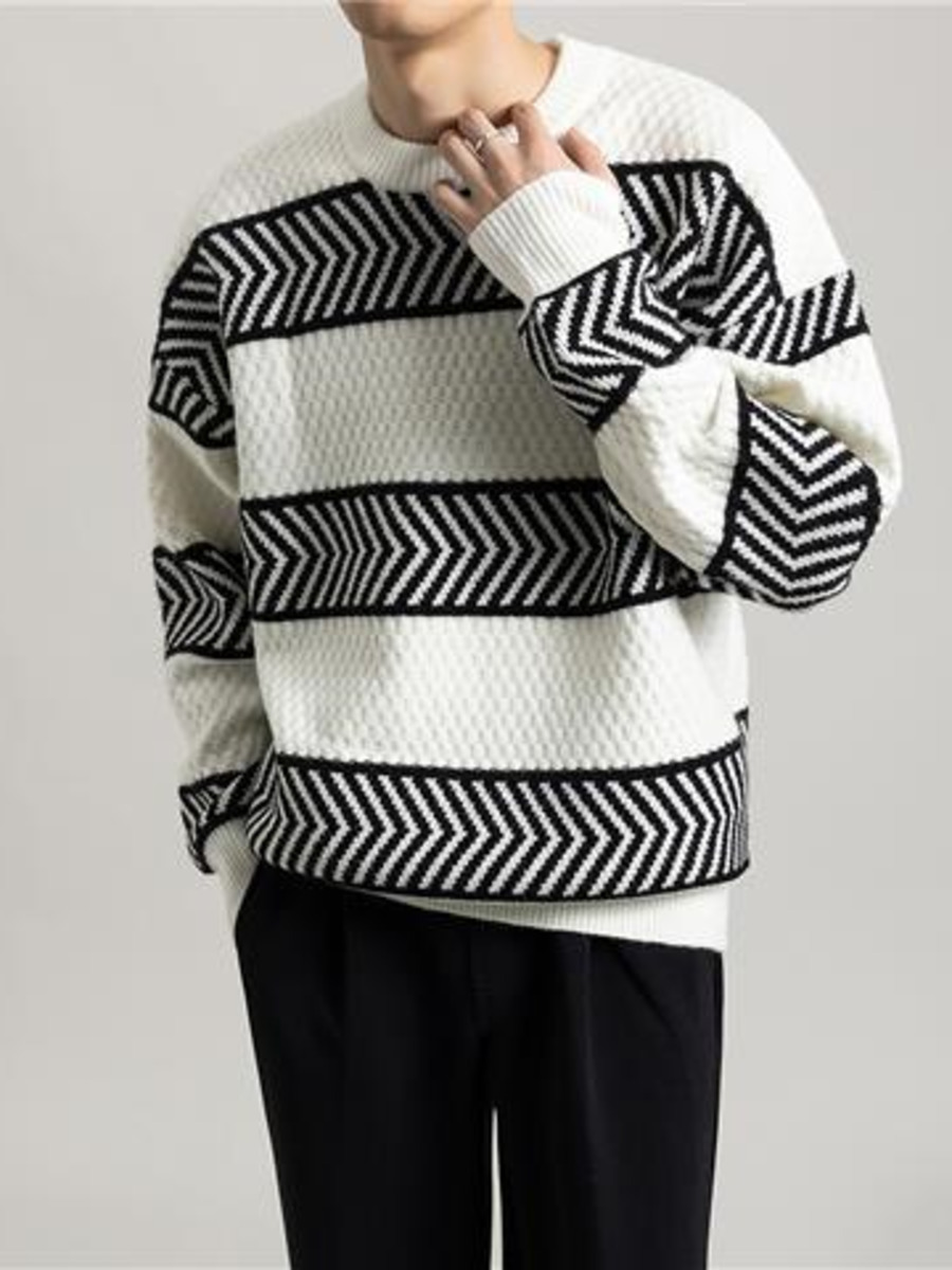 Casual Loose Stripes Pullover  - Winter Clothing Hong Kong recension och pris
