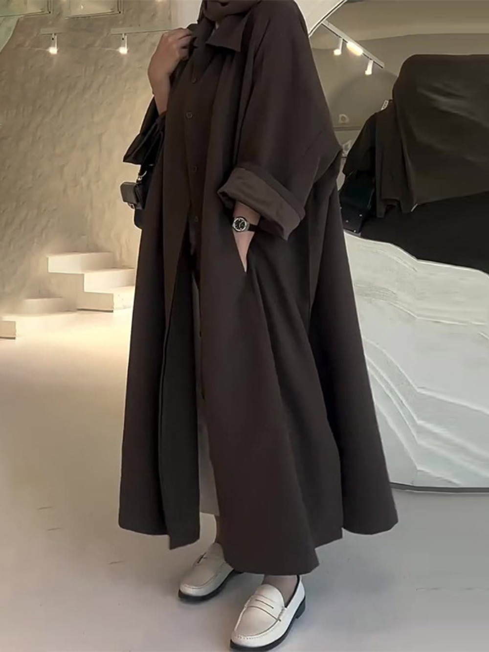 Eid Muslim Women Abaya Trench  - Winter Clothing Material recension och pris