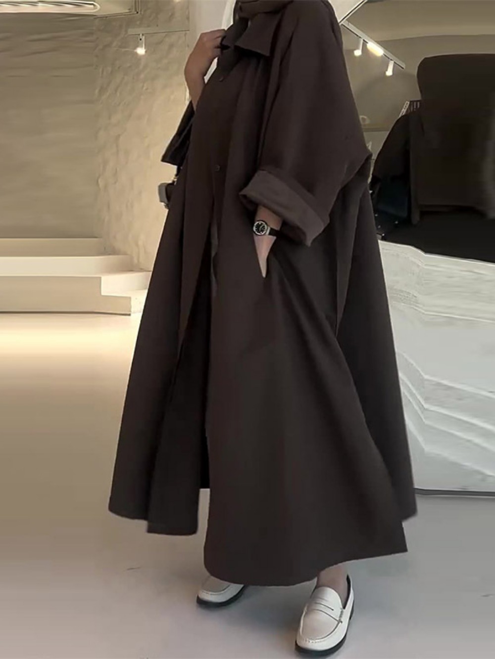Eid Muslim Women Abaya Trench  - Winter Clothing Material recension och pris