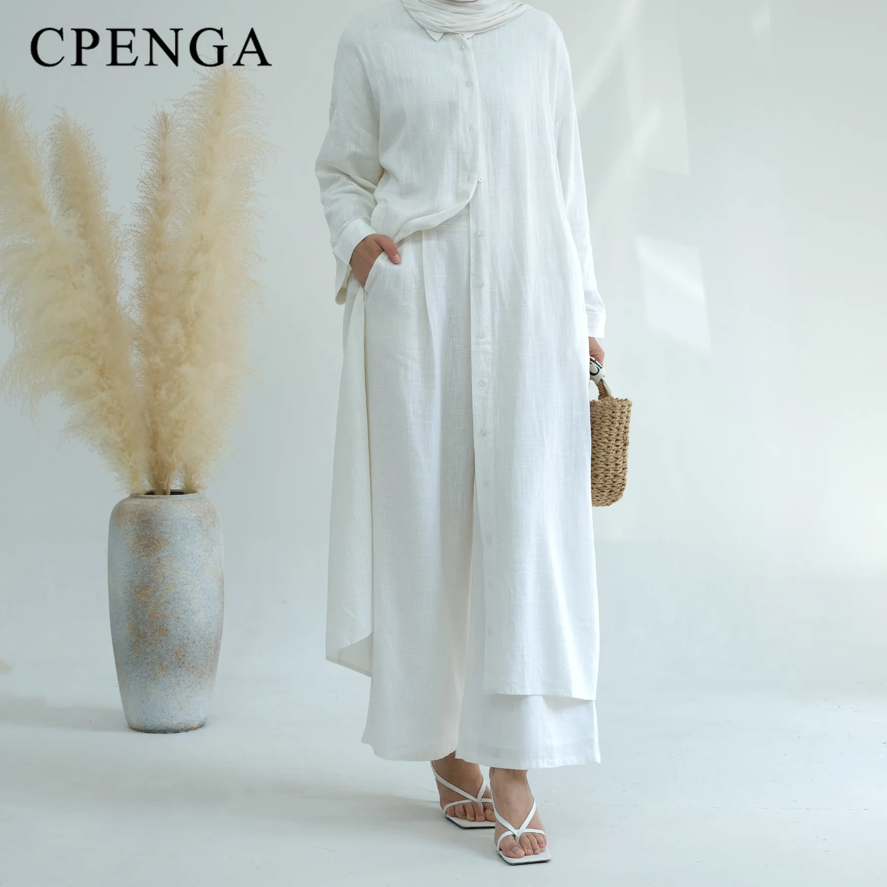 Ramadan Two Piece Linen Muslim - Winter Clothing Dubai recension och pris