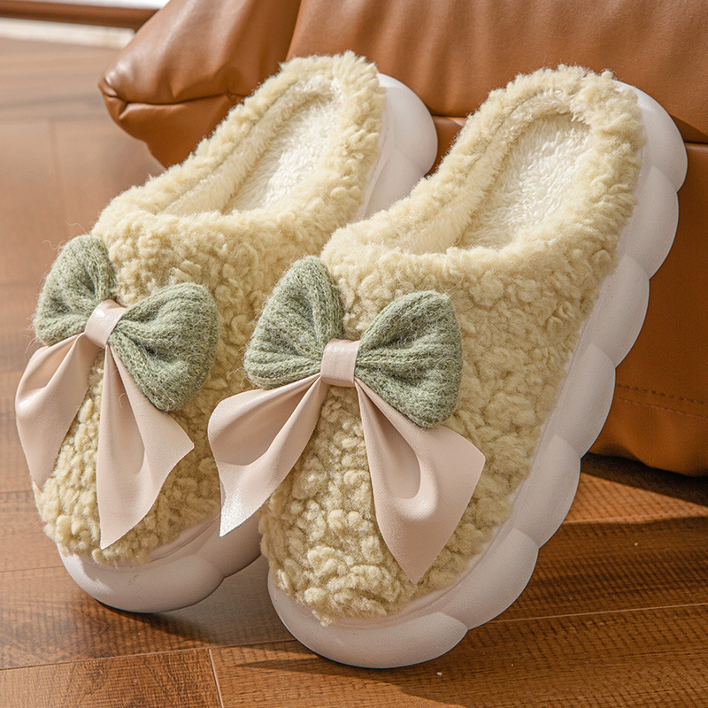 Sweet Bowknot Furry Indoor Sli - Winter Clothing Material recension och pris