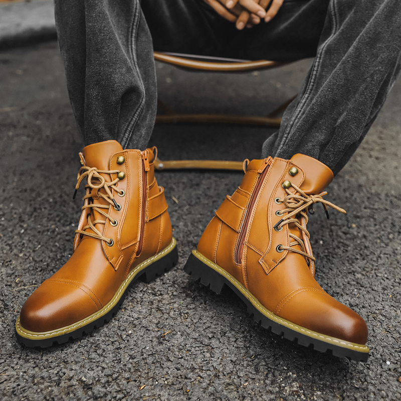 Quality Men Leather Boots Meta - Winter Clothing Material recension och pris