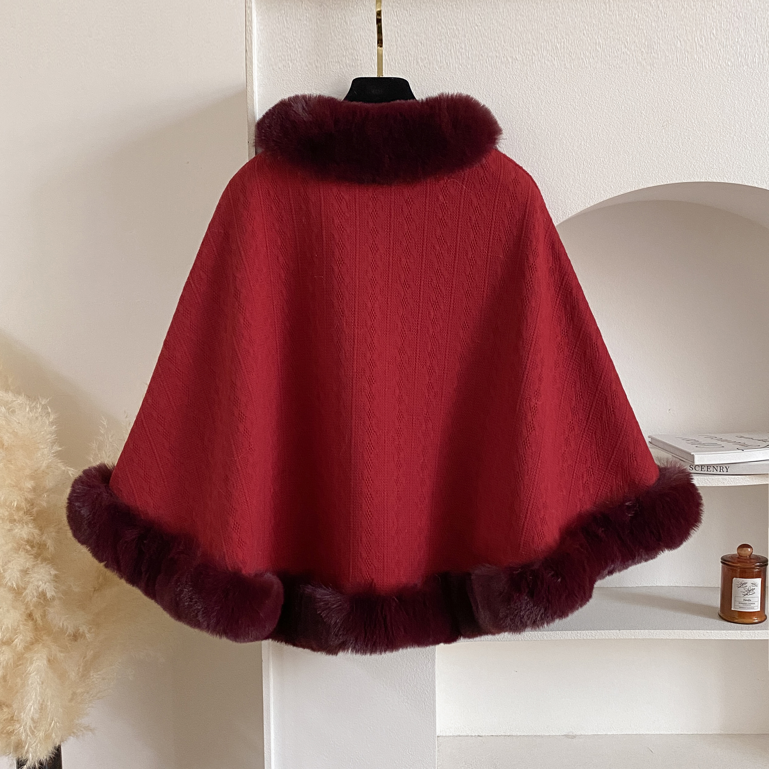 2024 New Winter Solid Poncho T - Winter Clothing Material recension och pris