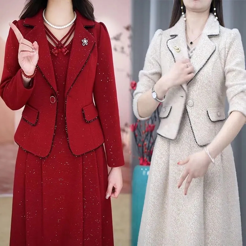 Middle Aged Female Dress Sets  - Winter Clothing Material recension och pris