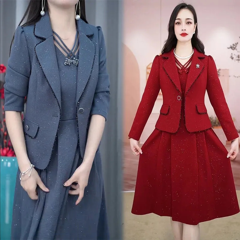 Middle Aged Female Dress Sets  - Winter Clothing Material recension och pris