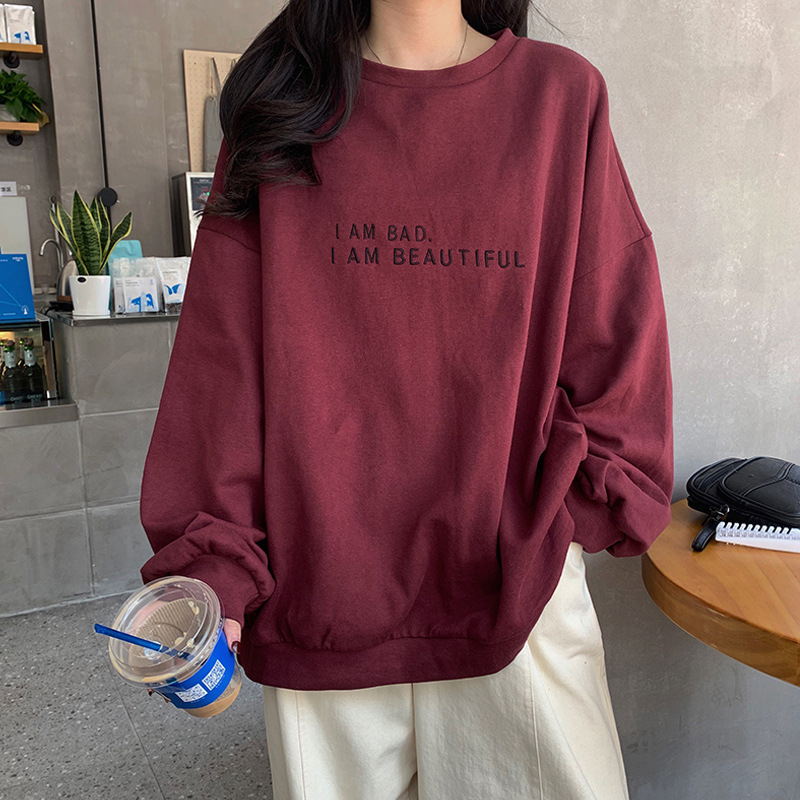 Loose Long Sleeve Letter Print - Winter Clothing Hong Kong recension och pris