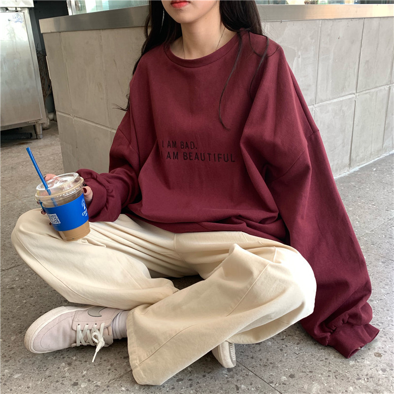 Loose Long Sleeve Letter Print - Winter Clothing Hong Kong recension och pris