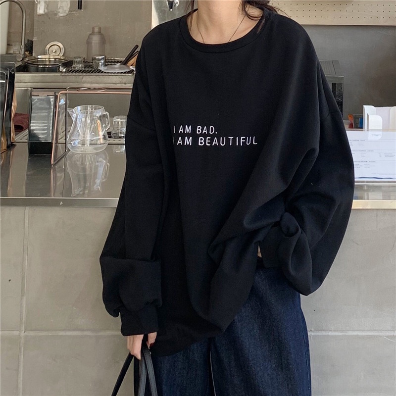 Loose Long Sleeve Letter Print - Winter Clothing Hong Kong recension och pris